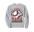 Checkered Baseball Mama Coquette Mom Sweatshirt - Graphic Print Unisex - T-Shirt, Sweatshirt, Hoodie