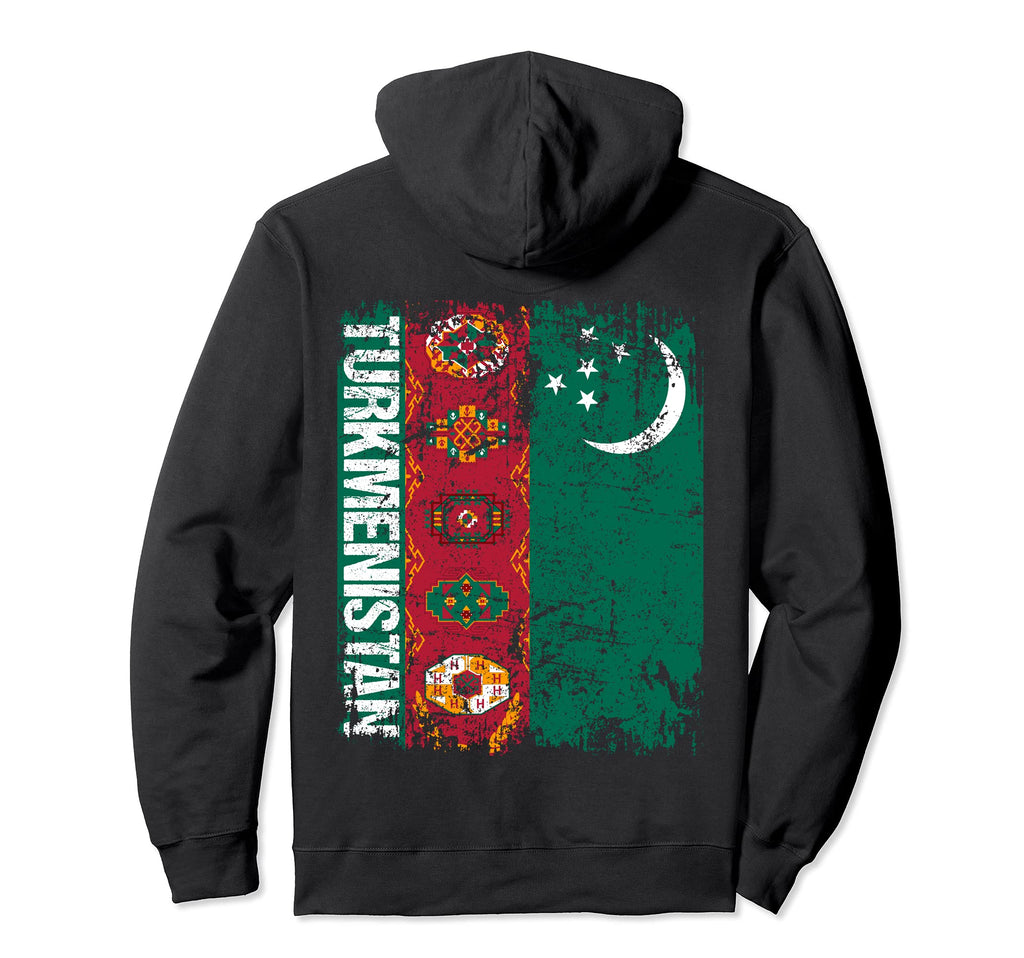 Turkmenistan Flag Distressed Turkmenistan Hoodie - Unique Graphic Unisex - T-Shirt, Sweatshirt, Hoodie