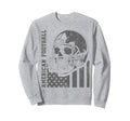 American Flag Football Skull Sweatshirt - Aesthetic Graphic Men Women - T-Shirt, Sweatshirt, Hoodie