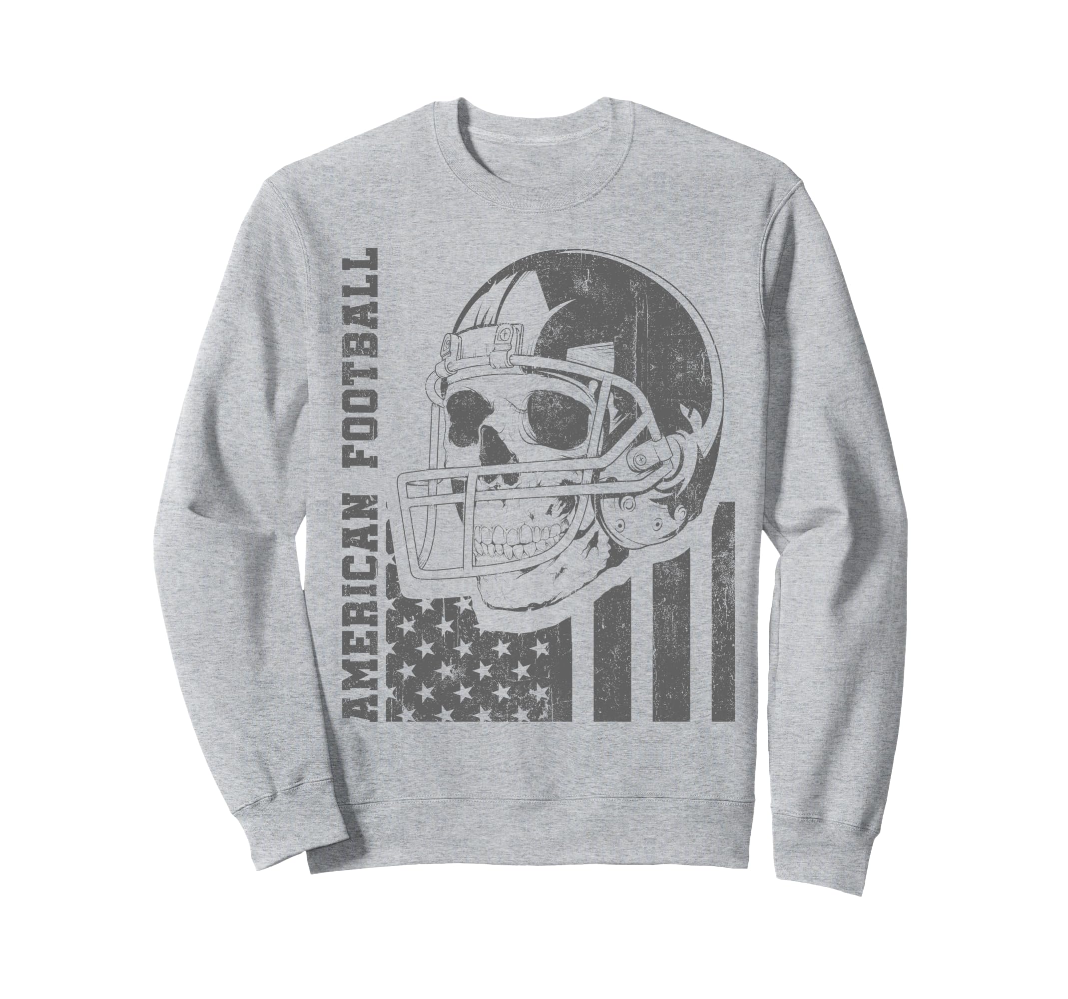 American Flag Football Skull Sweatshirt - Aesthetic Graphic Men Women - T-Shirt, Sweatshirt, Hoodie