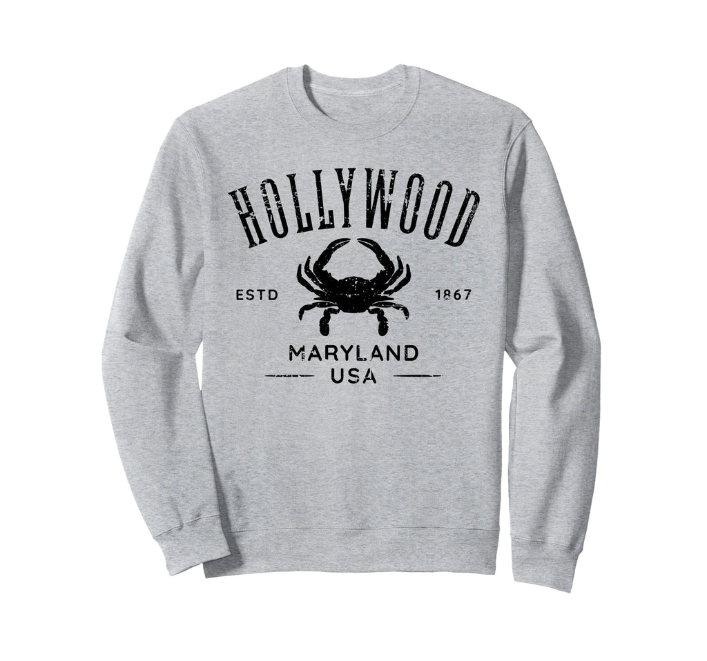 Hollywood Maryland Crab Distressed Sweatshirt - Graphic Print for Adults - T-Shirt, Sweatshirt, Hoodie