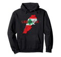Lebanese Map And Flag Souvenir Distressed Hoodie - Unique Graphic Unisex - T-Shirt, Sweatshirt, Hoodie
