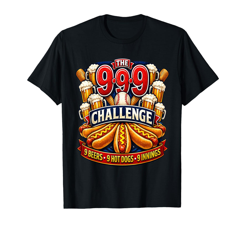 Baseball 9 9 9 Challenge Ballpark T-Shirt - Custom Art Print for Adults - T-Shirt, Sweatshirt, Hoodie