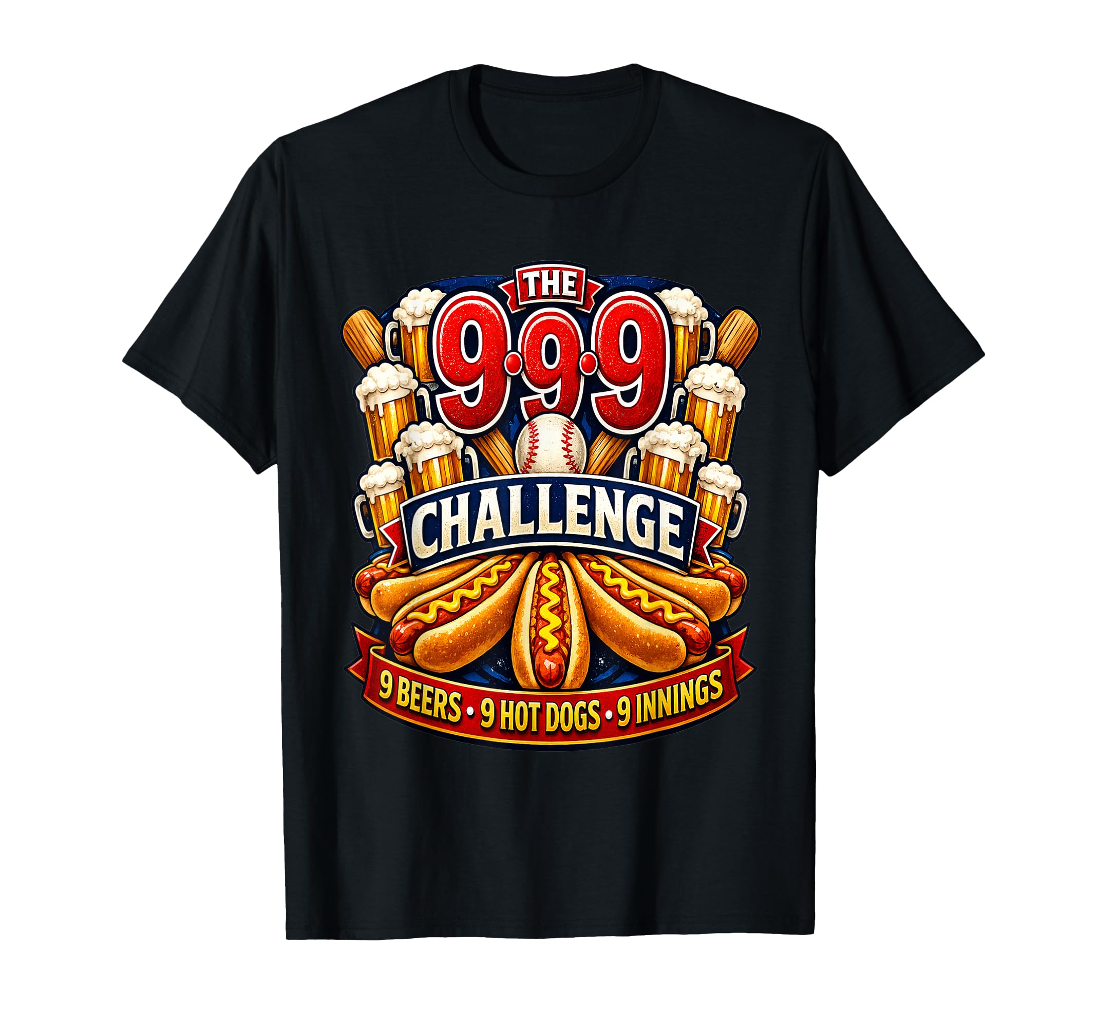 Baseball 9 9 9 Challenge Ballpark T-Shirt - Custom Art Print for Adults - T-Shirt, Sweatshirt, Hoodie