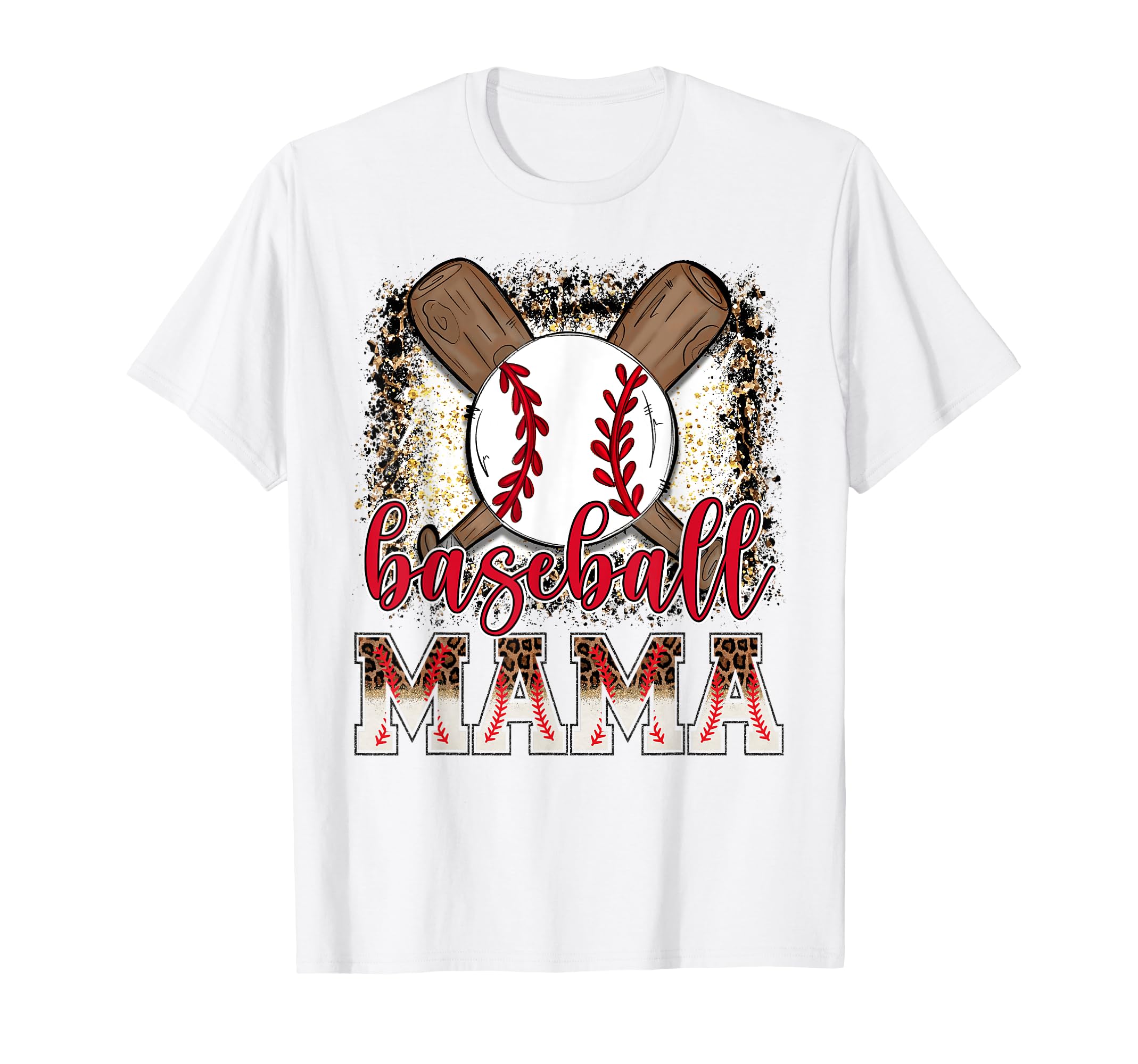 Baseball Mama Leopard Proud Ball Mama T-Shirt - Aesthetic Graphic Men Women - T-Shirt, Sweatshirt, Hoodie