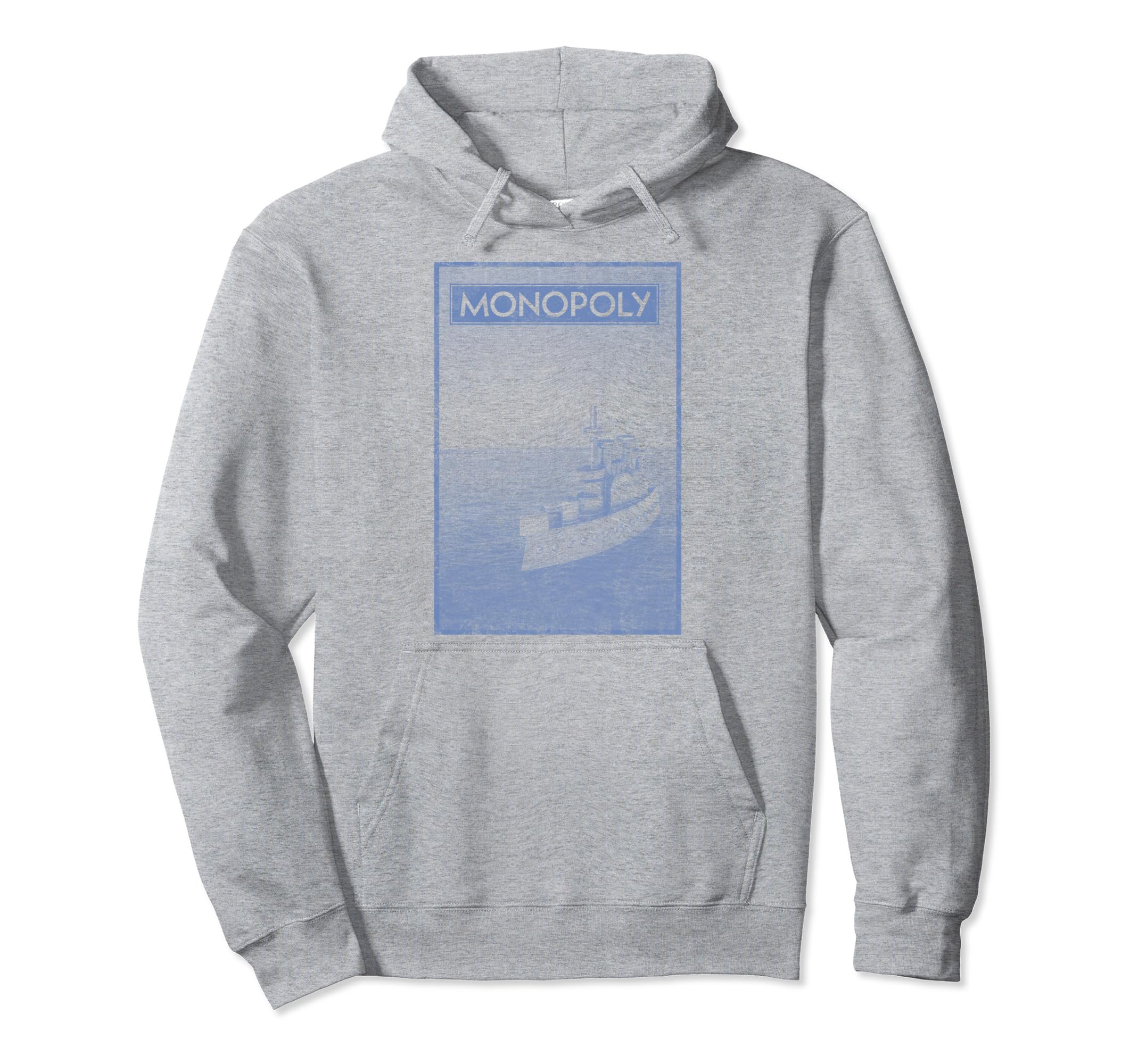 Monopoly Ship Distressed Hoodie - Unique Graphic for Adults - T-Shirt, Sweatshirt, Hoodie