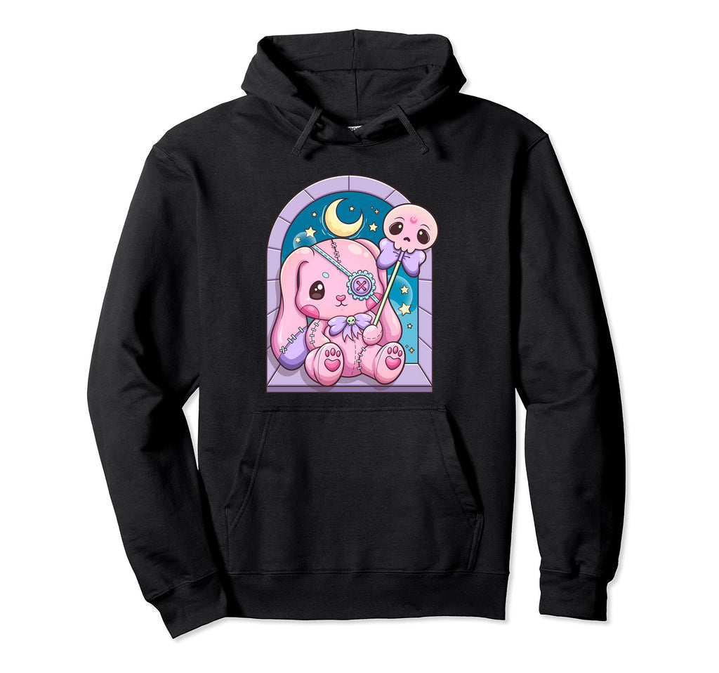 Kawaii Pastel Goth Creepy Rabbit Hoodie - Casual Everyday Wear Unisex - T-Shirt, Sweatshirt, Hoodie