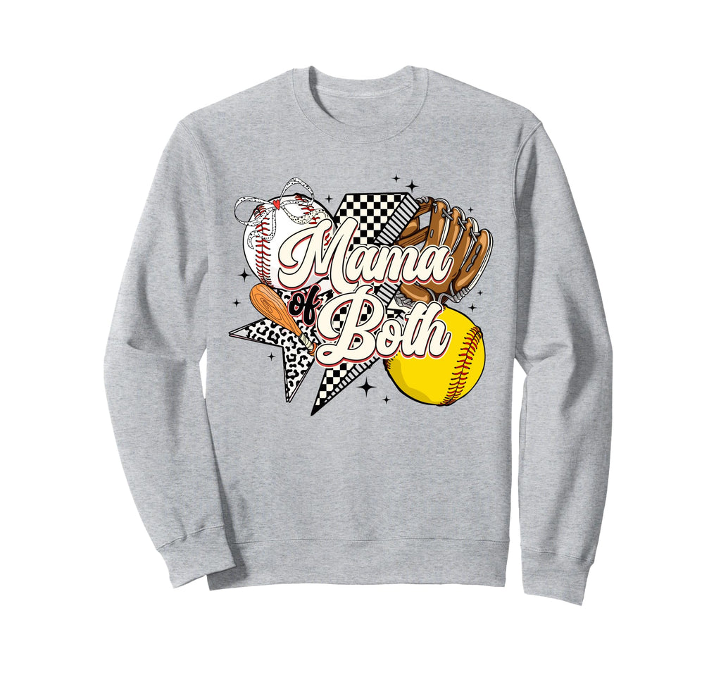 Mama Both Baseball And Sweatshirt - Casual Everyday Wear for Adults - T-Shirt, Sweatshirt, Hoodie