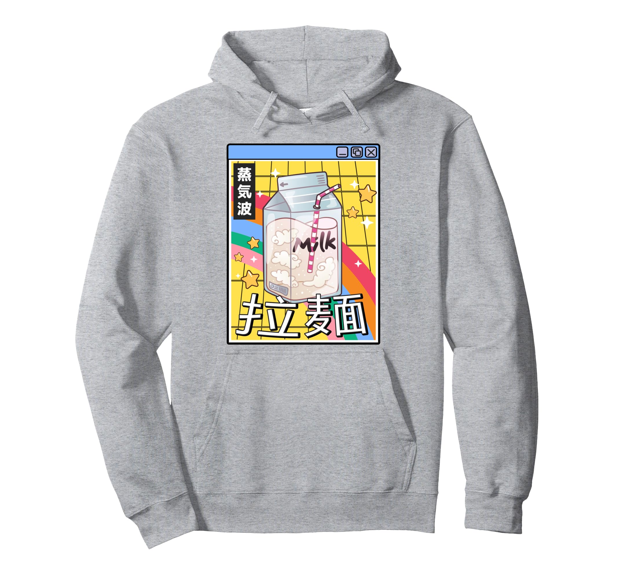 Japan Milk Carton Kawaii Grid Vaporwave Hoodie - Unique Graphic Men Women - T-Shirt, Sweatshirt, Hoodie