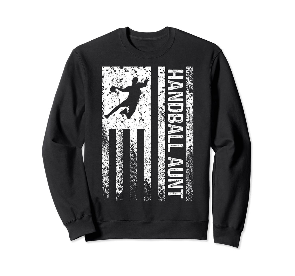Handball Aunt Distressed American Sweatshirt - Streetwear Style for Adults - T-Shirt, Sweatshirt, Hoodie