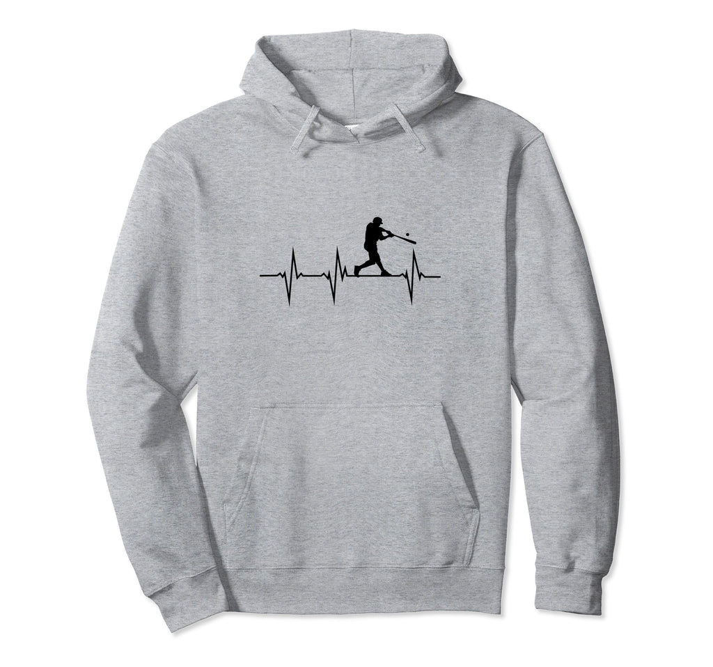 Funny Heartbeat Baseball Player Sports Hoodie - Trendy Graphic Unisex - T-Shirt, Sweatshirt, Hoodie