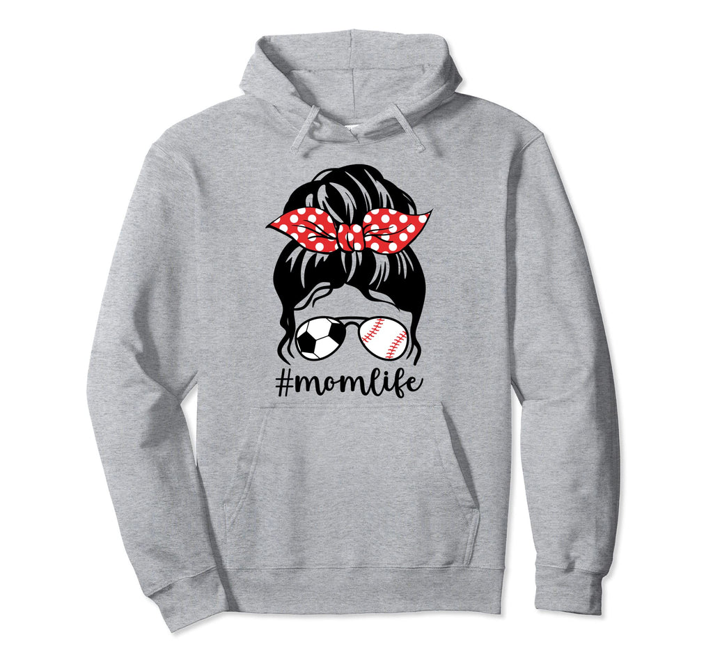 Classy Mom Life Baseball Messy Bun Hoodie - Custom Art Print for Adults - T-Shirt, Sweatshirt, Hoodie