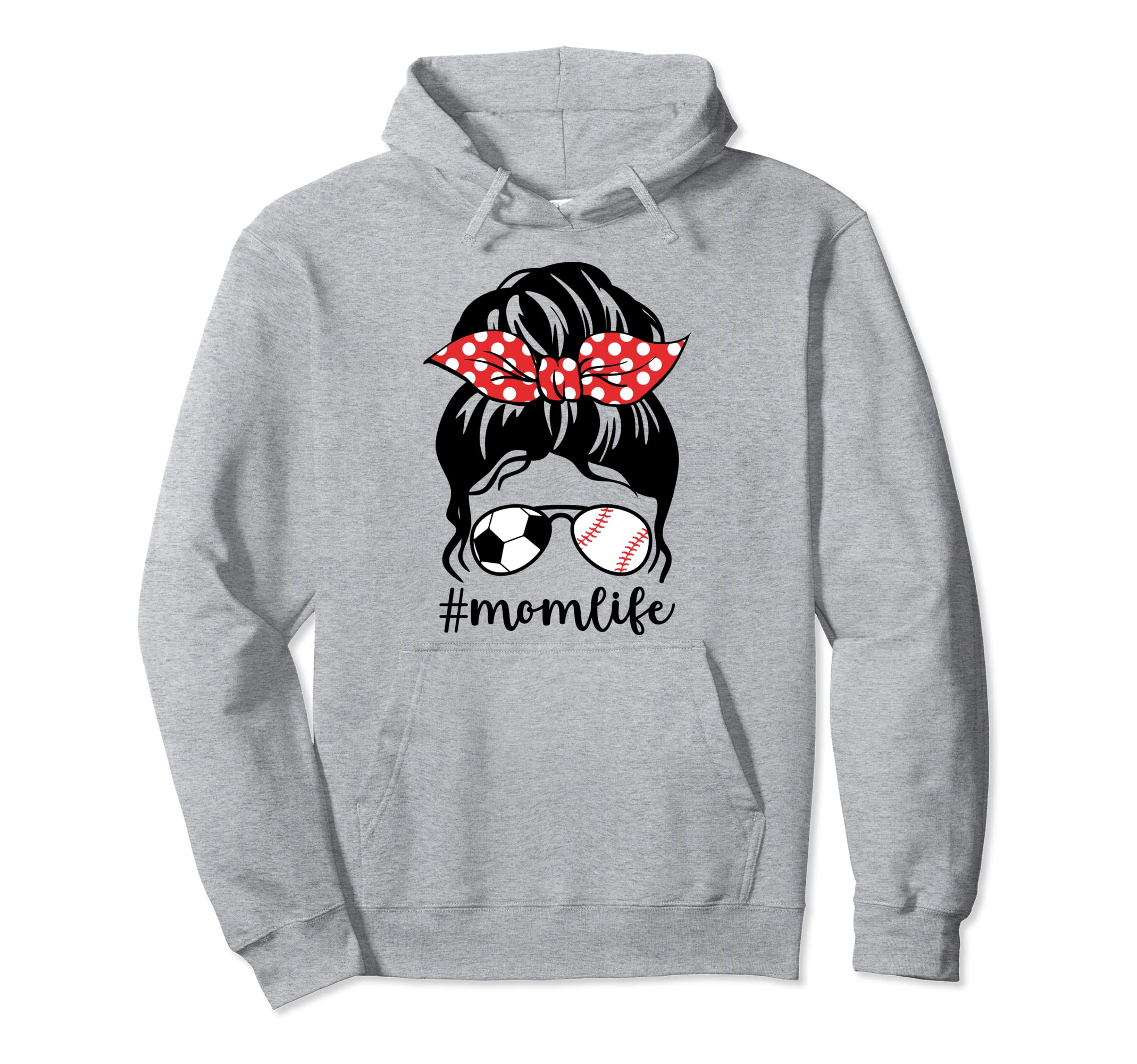 Classy Mom Life Baseball Messy Bun Hoodie - Custom Art Print for Adults - T-Shirt, Sweatshirt, Hoodie