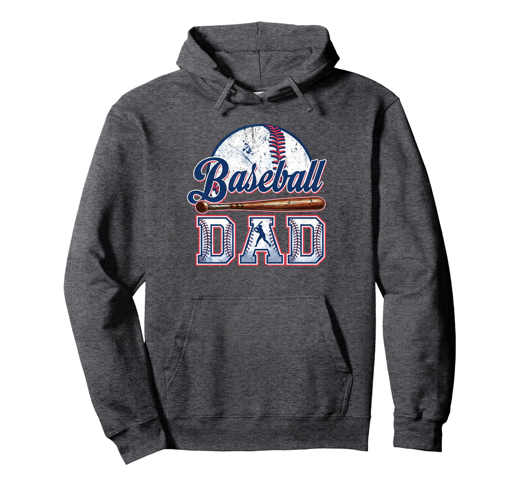 Baseball Dad Happy Fathers Day Sports Hoodie - Minimalist Print Unisex - T-Shirt, Sweatshirt, Hoodie