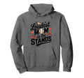 Loudest Mom Stands Baseball Bow Hearts Hoodie - Streetwear Style Men Women - T-Shirt, Sweatshirt, Hoodie