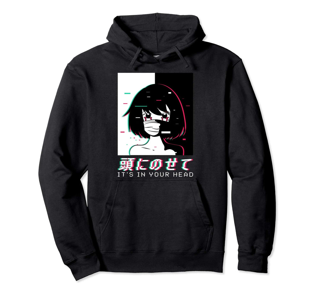 Japanese Aesthetic Vaporwave Waifu Hoodie - Minimalist Print for Adults - T-Shirt, Sweatshirt, Hoodie