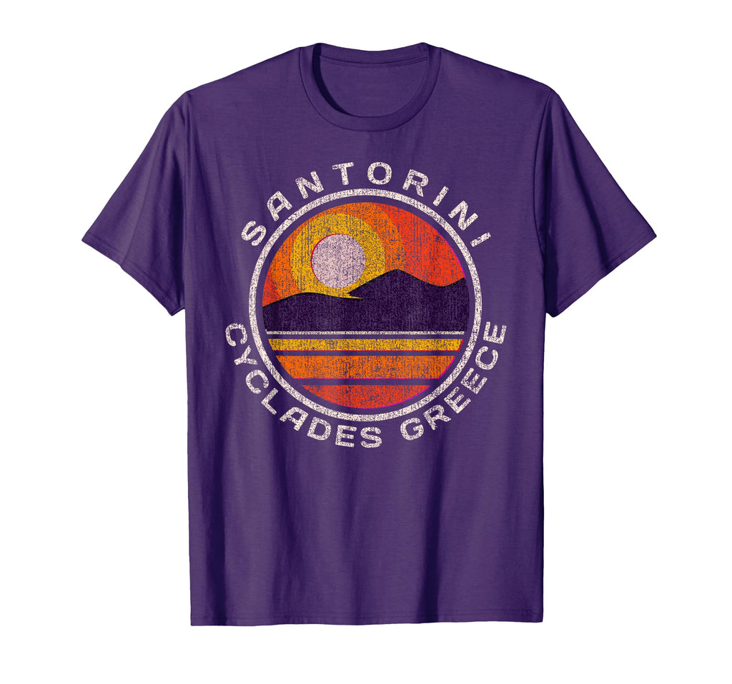 Santorini Island Greece Distressed T-Shirt - Custom Art Print Unisex - T-Shirt, Sweatshirt, Hoodie