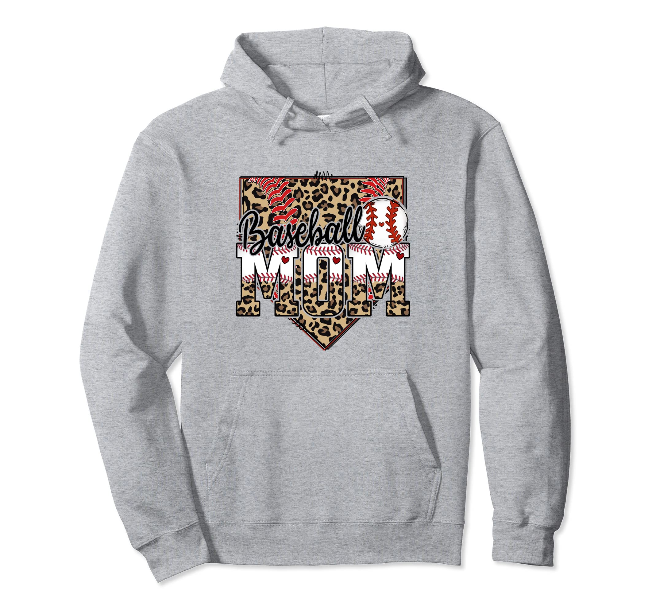 Baseball Mom Leopard Cheetah Hoodie - Novelty Apparel Men Women - T-Shirt, Sweatshirt, Hoodie