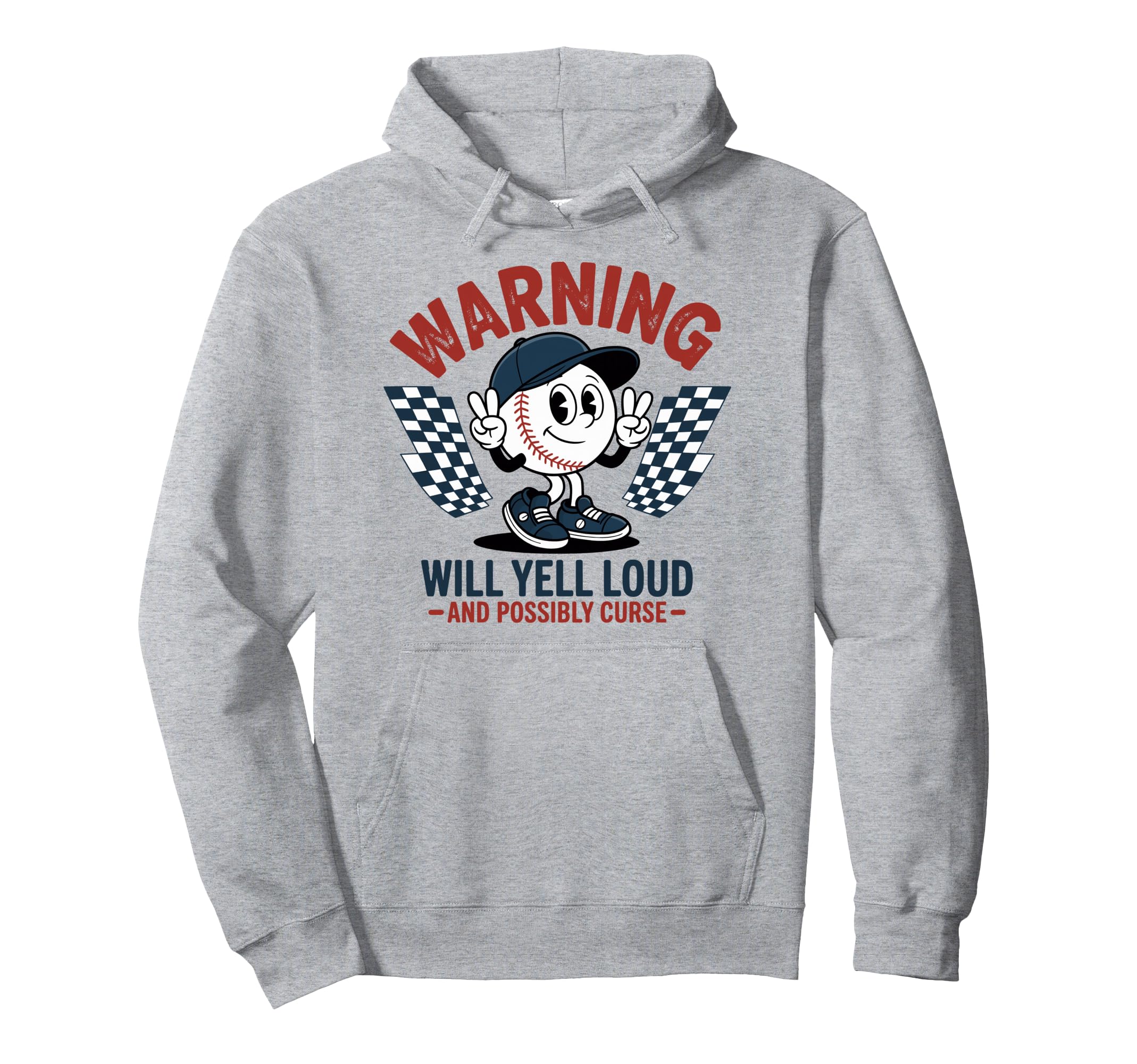 Baseball Warning Will Yell Loud Possibly Hoodie - Novelty Apparel Unisex - T-Shirt, Sweatshirt, Hoodie