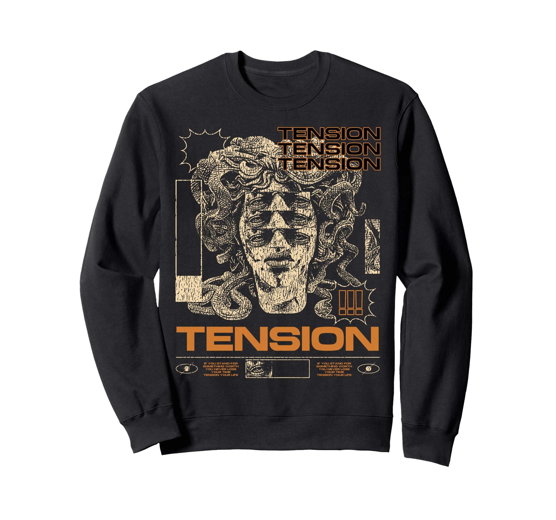 Y2K Medusa Bold Urban Graffiti Sweatshirt - Trendy Graphic for Adults - T-Shirt, Sweatshirt, Hoodie