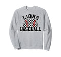 Lions Baseball Checkered Lion Sweatshirt - Custom Art Print Unisex - T-Shirt, Sweatshirt, Hoodie