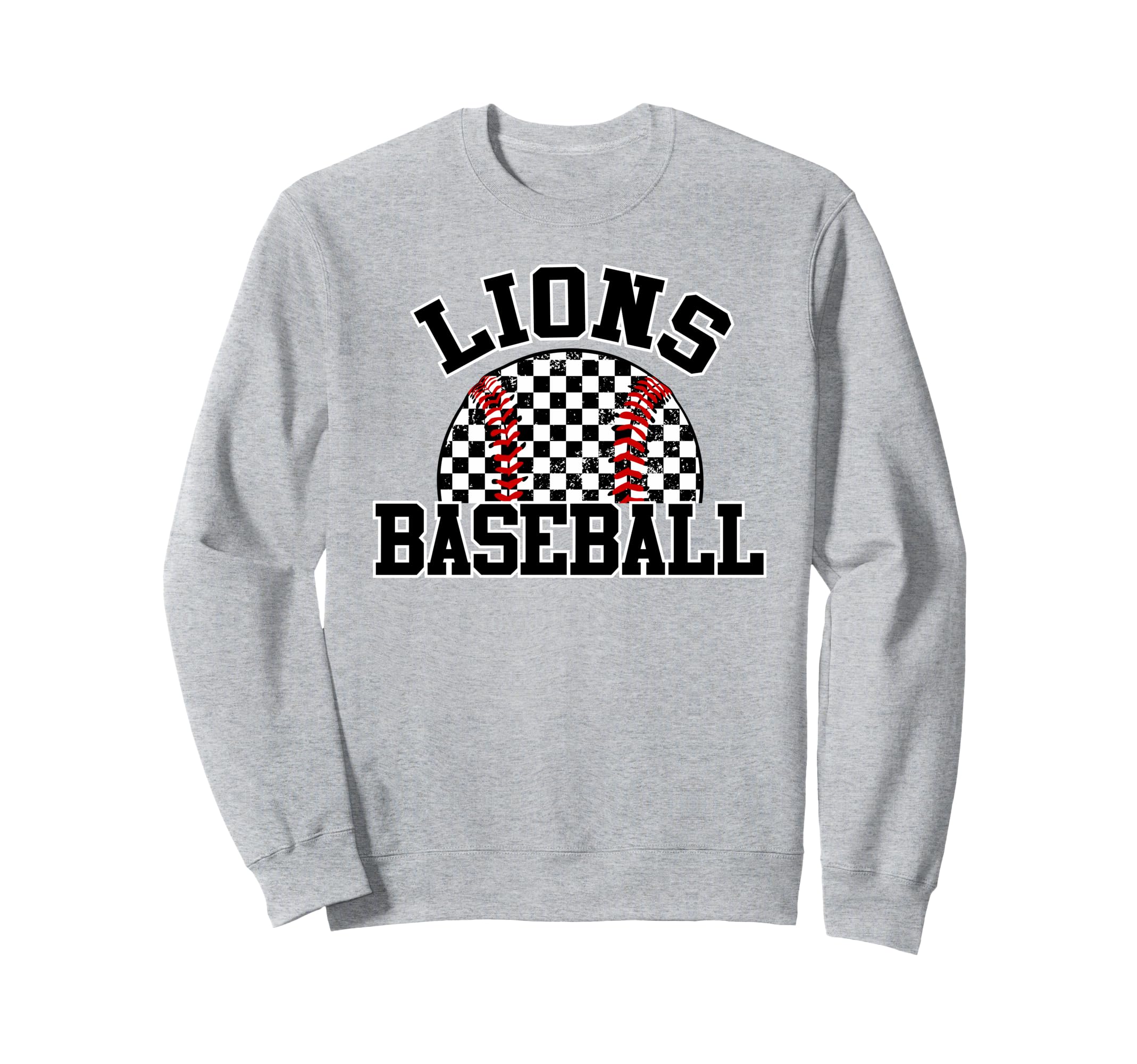 Lions Baseball Checkered Lion Sweatshirt - Custom Art Print Unisex - T-Shirt, Sweatshirt, Hoodie