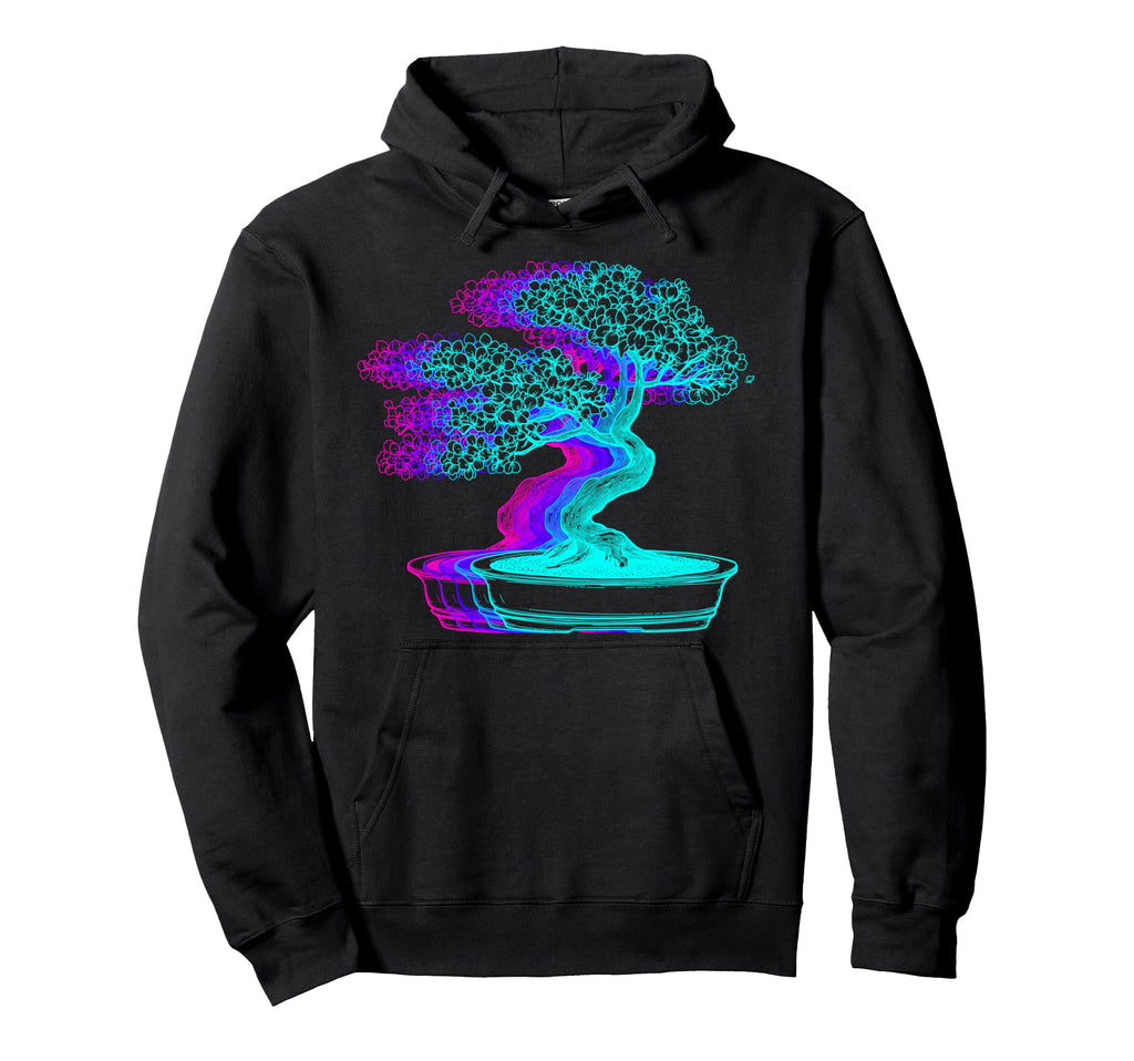 Bonsai Japanese Zen Plant Vaporwave Hoodie - Minimalist Print Unisex - T-Shirt, Sweatshirt, Hoodie