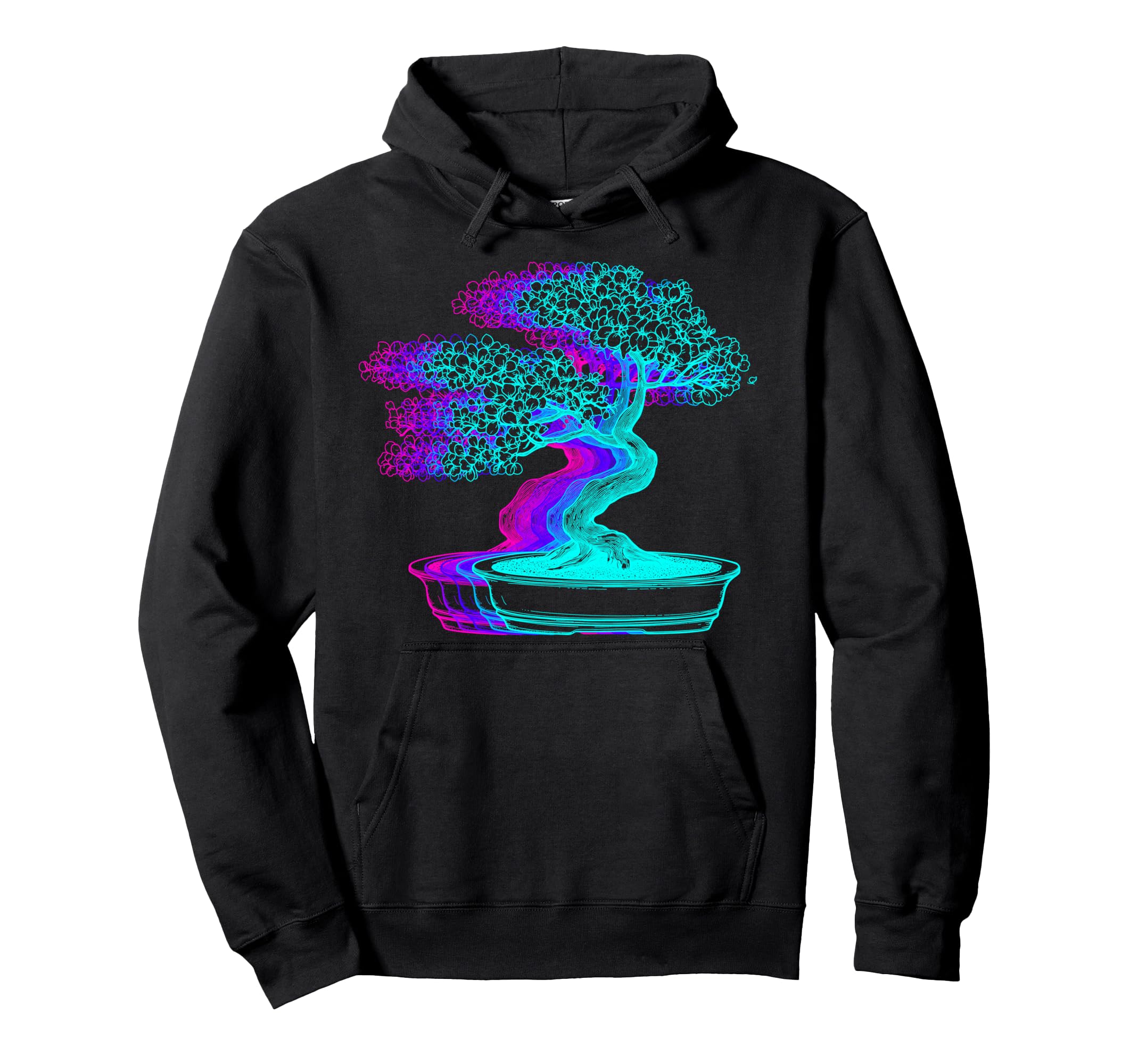 Bonsai Japanese Zen Plant Vaporwave Hoodie - Minimalist Print Unisex - T-Shirt, Sweatshirt, Hoodie