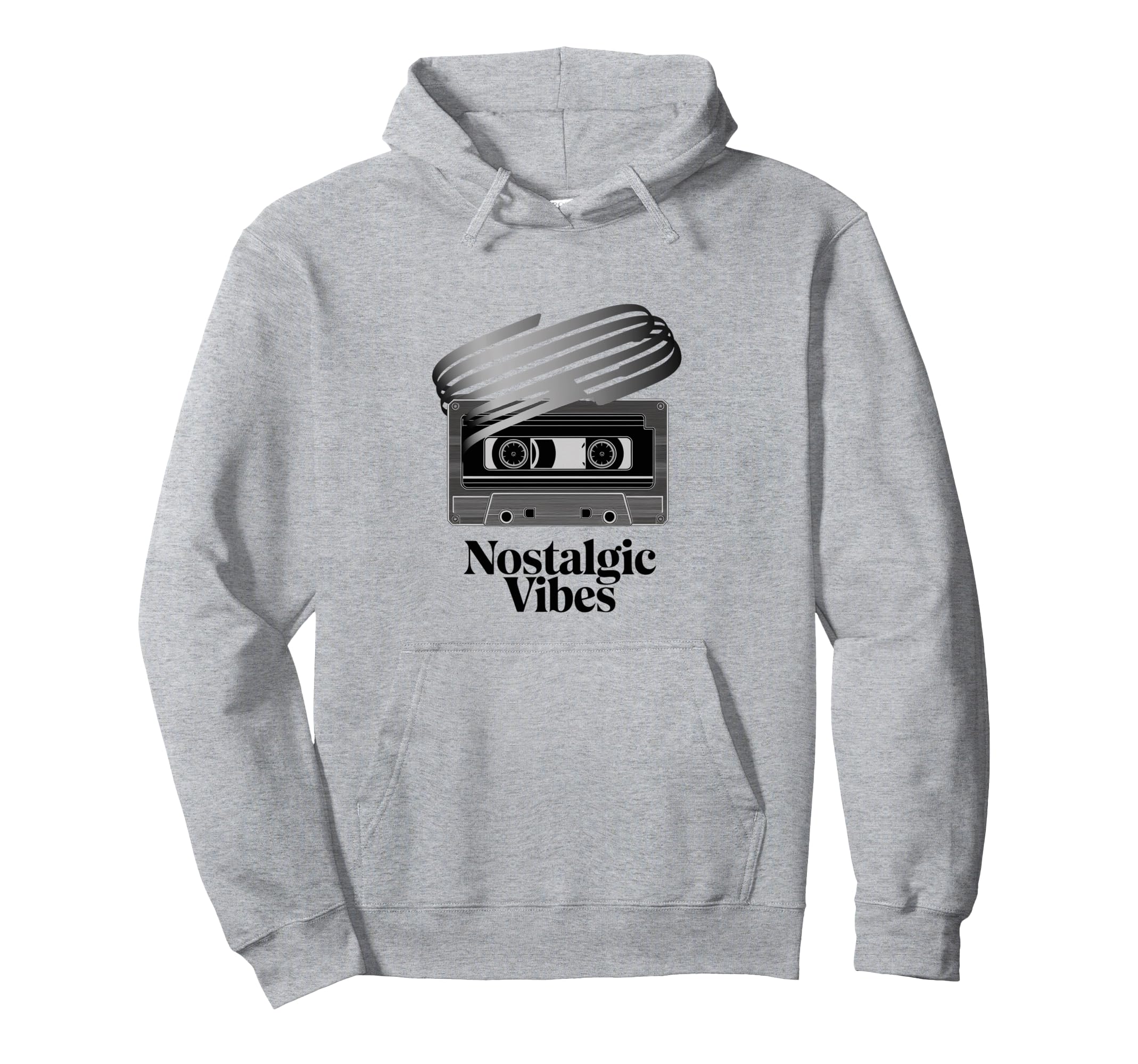Cassette Tape Nostalgic Vibes Hoodie - Fun Novelty Design for Adults - T-Shirt, Sweatshirt, Hoodie