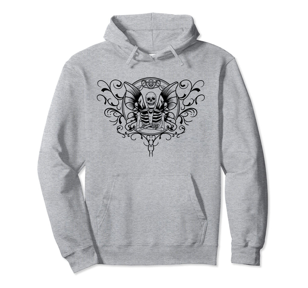 Skeleton Fairy Wings Dark Grunge Hoodie - Aesthetic Graphic for Adults - T-Shirt, Sweatshirt, Hoodie