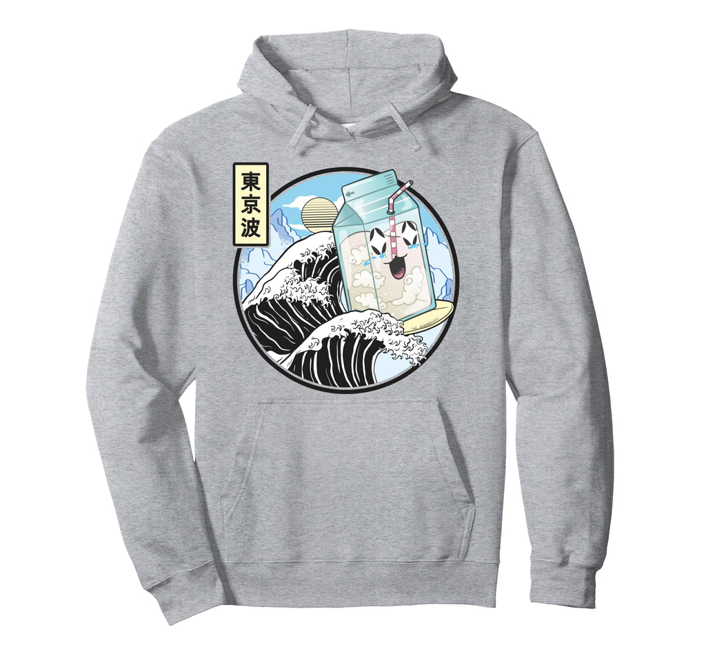 Surfing Milk Carton Kanagawa Wave Hoodie - Unique Graphic Men Women - T-Shirt, Sweatshirt, Hoodie