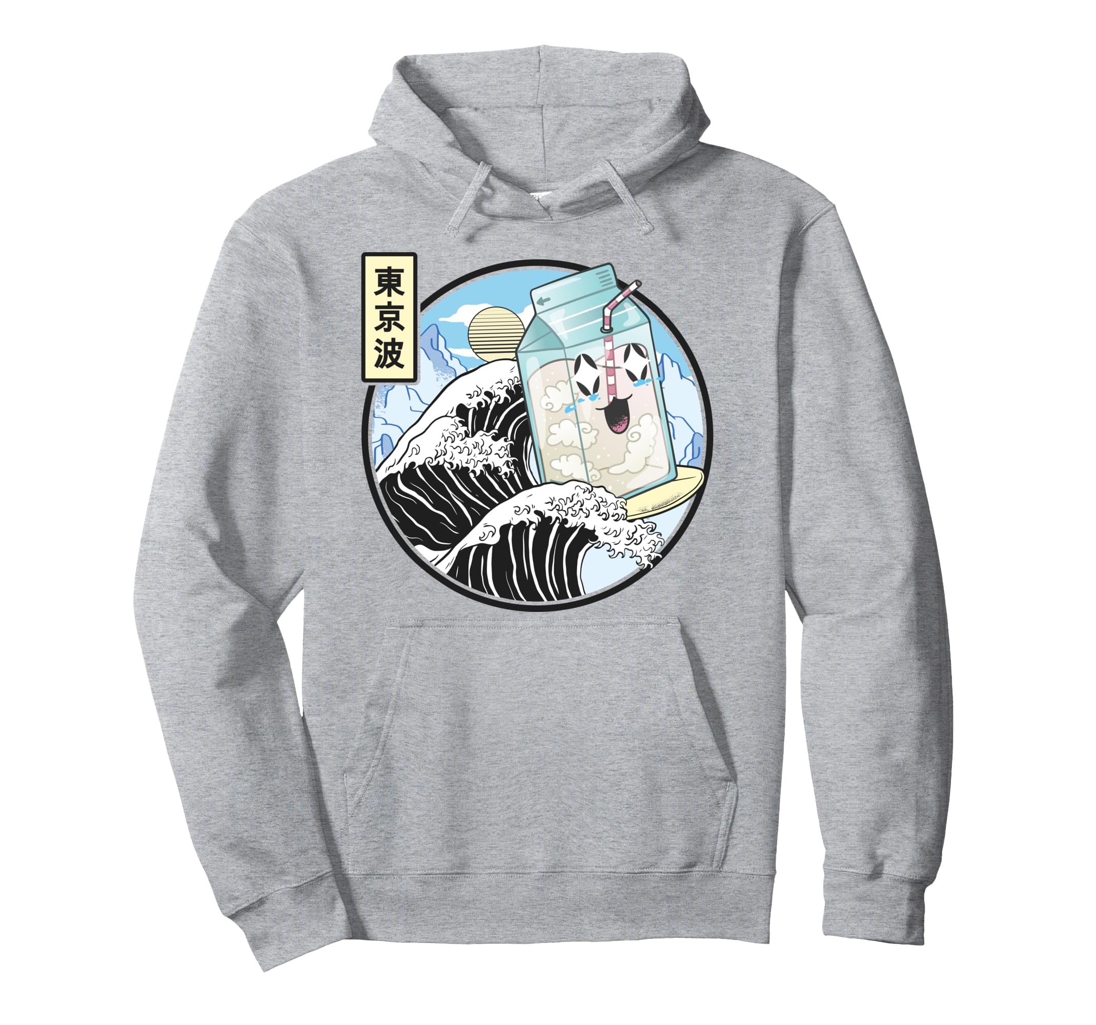 Surfing Milk Carton Kanagawa Wave Hoodie - Unique Graphic Men Women - T-Shirt, Sweatshirt, Hoodie