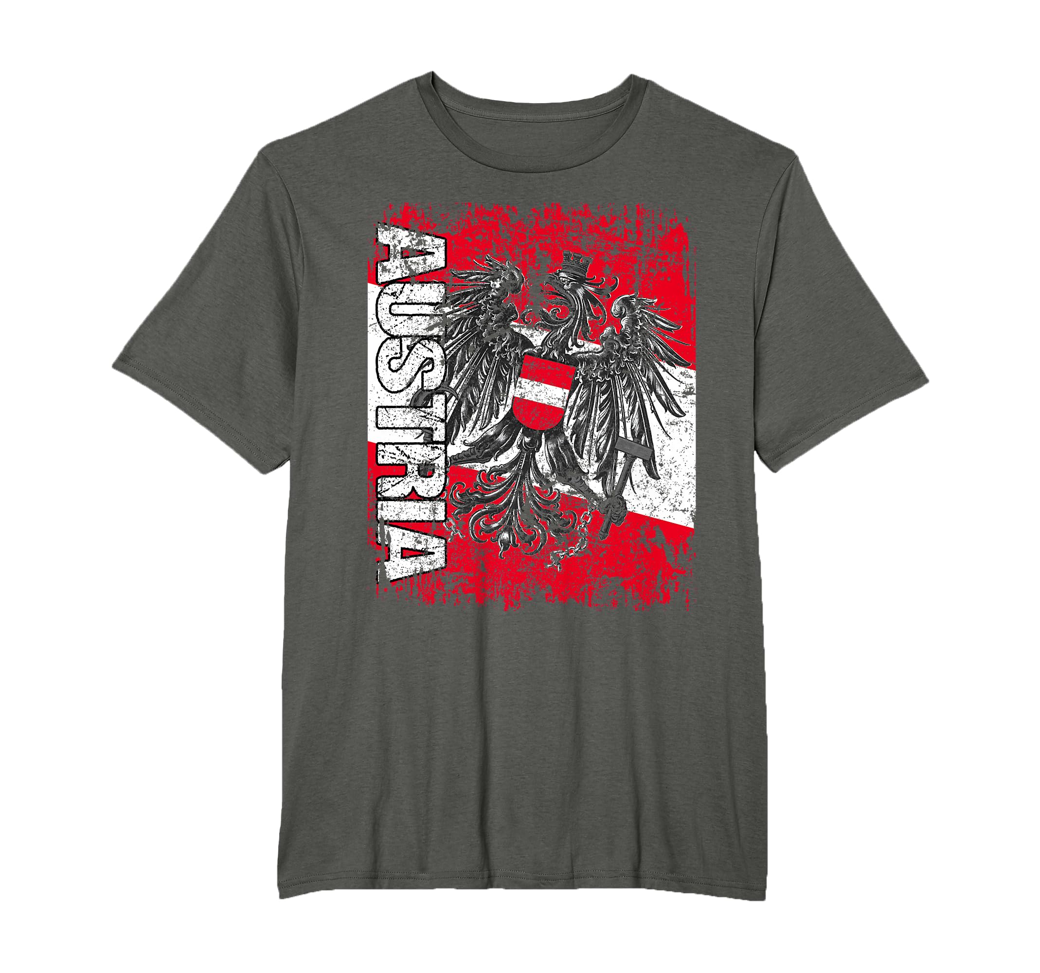 Austria Flag Distressed Austria T-Shirt - Custom Art Print for Adults - T-Shirt, Sweatshirt, Hoodie