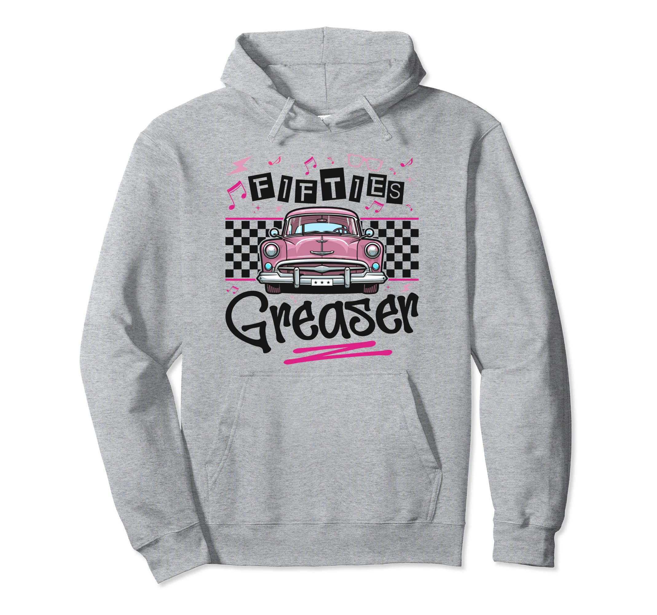 Fifties Greaser Car Vibes Hoodie - Graphic Print for Adults - T-Shirt, Sweatshirt, Hoodie