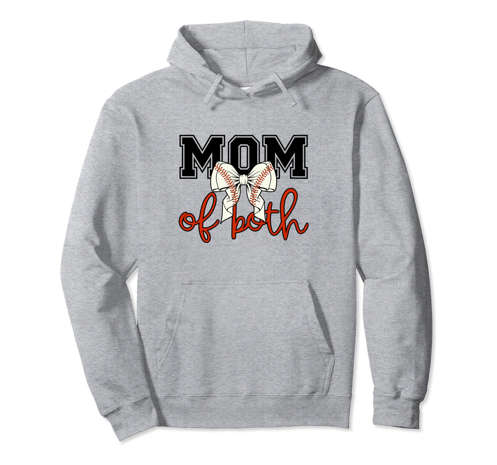 Mom Both Softball Baseball Mama Moms Hoodie - Aesthetic Graphic for Adults - T-Shirt, Sweatshirt, Hoodie