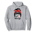 Mom Life Messy Bun Hair Funny Baseball Hoodie - Unique Graphic Men Women - T-Shirt, Sweatshirt, Hoodie