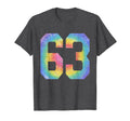 Number 63 Numbered Uniform Sports T-Shirt - Minimalist Print for Adults - T-Shirt, Sweatshirt, Hoodie