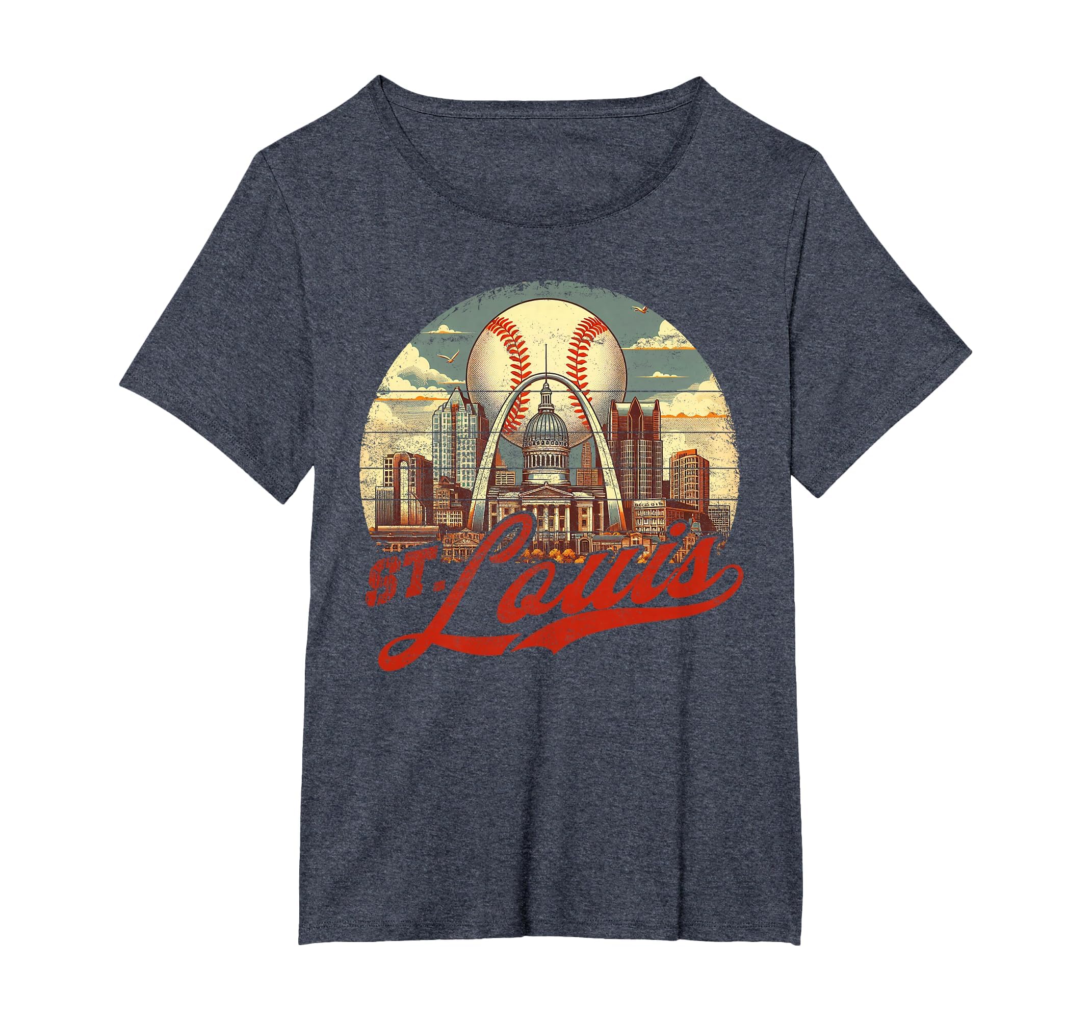 St Louis Baseball American Us Flag T-Shirt - Custom Art Print Men Women - T-Shirt, Sweatshirt, Hoodie