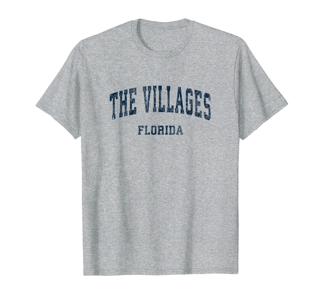 Villages Florida Fl Varsity Sports Navy T-Shirt - Custom Art Print Unisex - T-Shirt, Sweatshirt, Hoodie