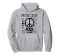 Protect Your Peace Sign Vibes Love 60S Hoodie - Minimalist Print Men Women - T-Shirt, Sweatshirt, Hoodie