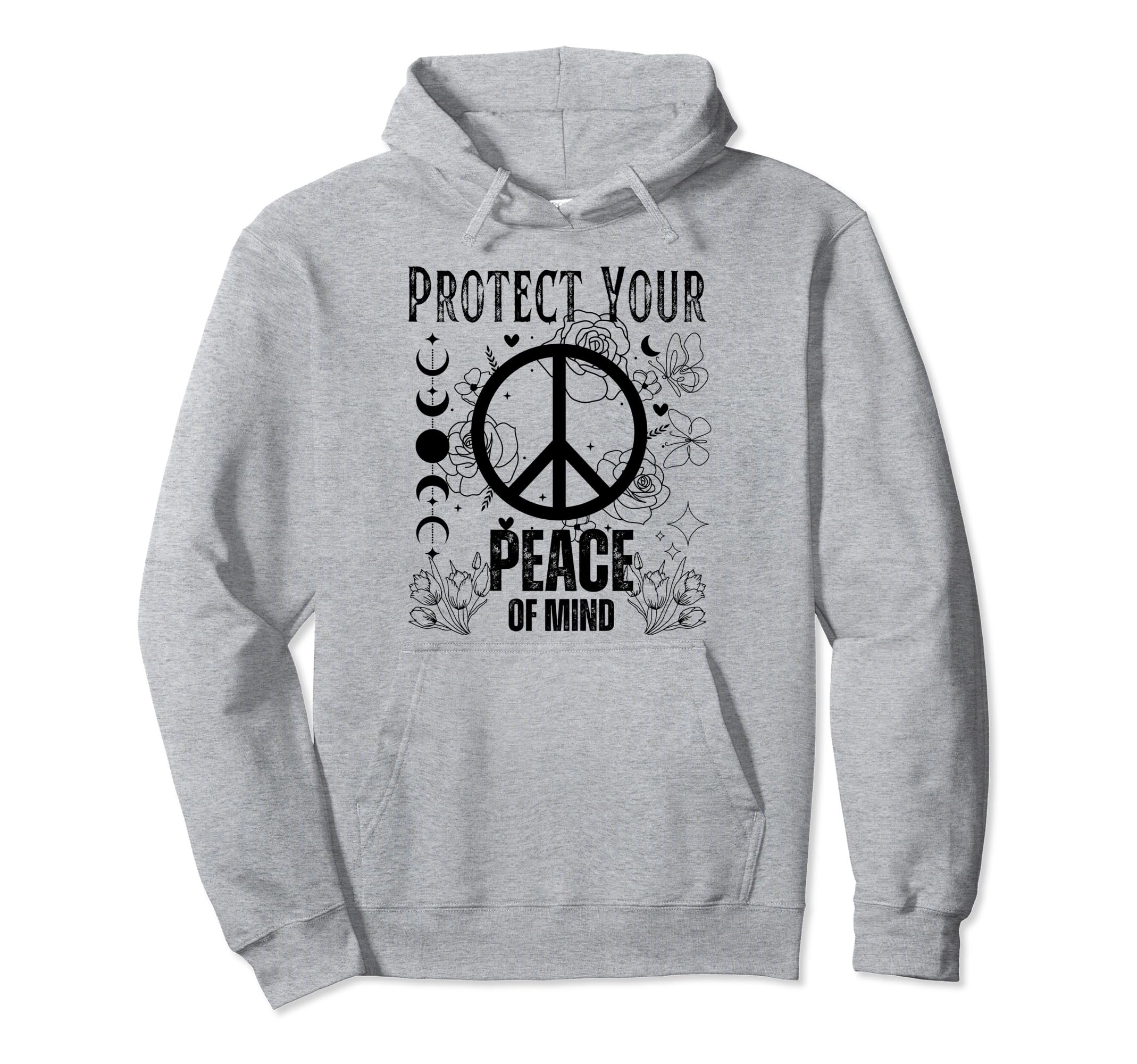 Protect Your Peace Sign Vibes Love 60S Hoodie - Minimalist Print Men Women - T-Shirt, Sweatshirt, Hoodie