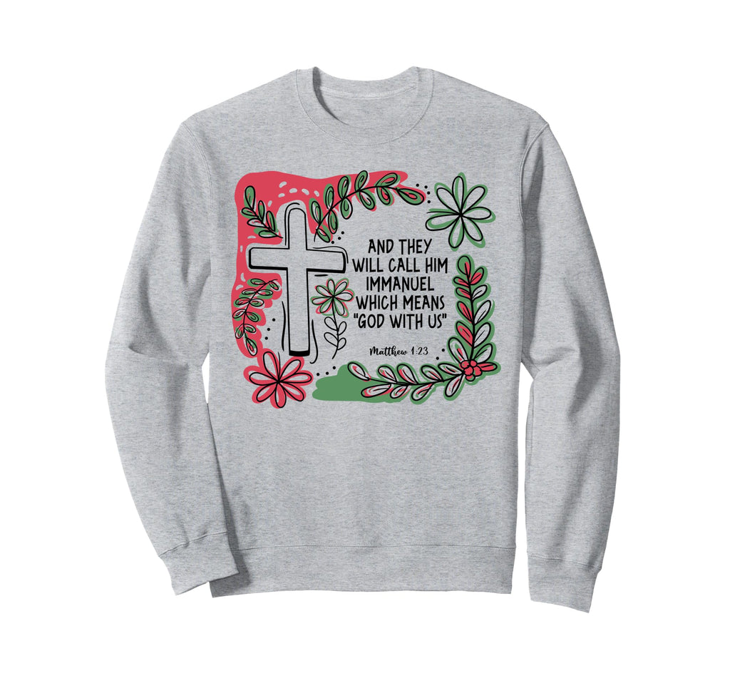 Christian Faith Cross Boho Sweatshirt - Minimalist Print for Adults - T-Shirt, Sweatshirt, Hoodie