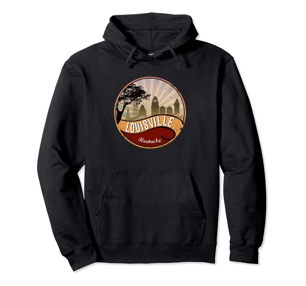 Louisville Kentucky Skyline Distressed Hoodie - Custom Art Print for Adults - T-Shirt, Sweatshirt, Hoodie