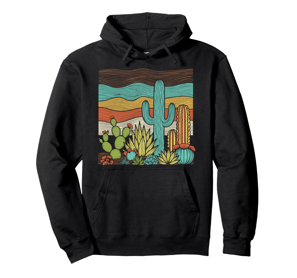 Desert Cacti Succulent Cactus Engraved Hoodie - Trendy Graphic Men Women - T-Shirt, Sweatshirt, Hoodie