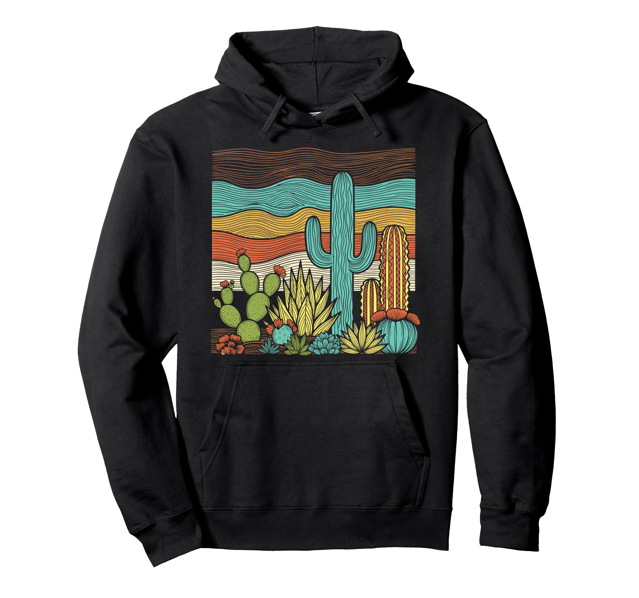 Desert Cacti Succulent Cactus Engraved Hoodie - Trendy Graphic Men Women - T-Shirt, Sweatshirt, Hoodie