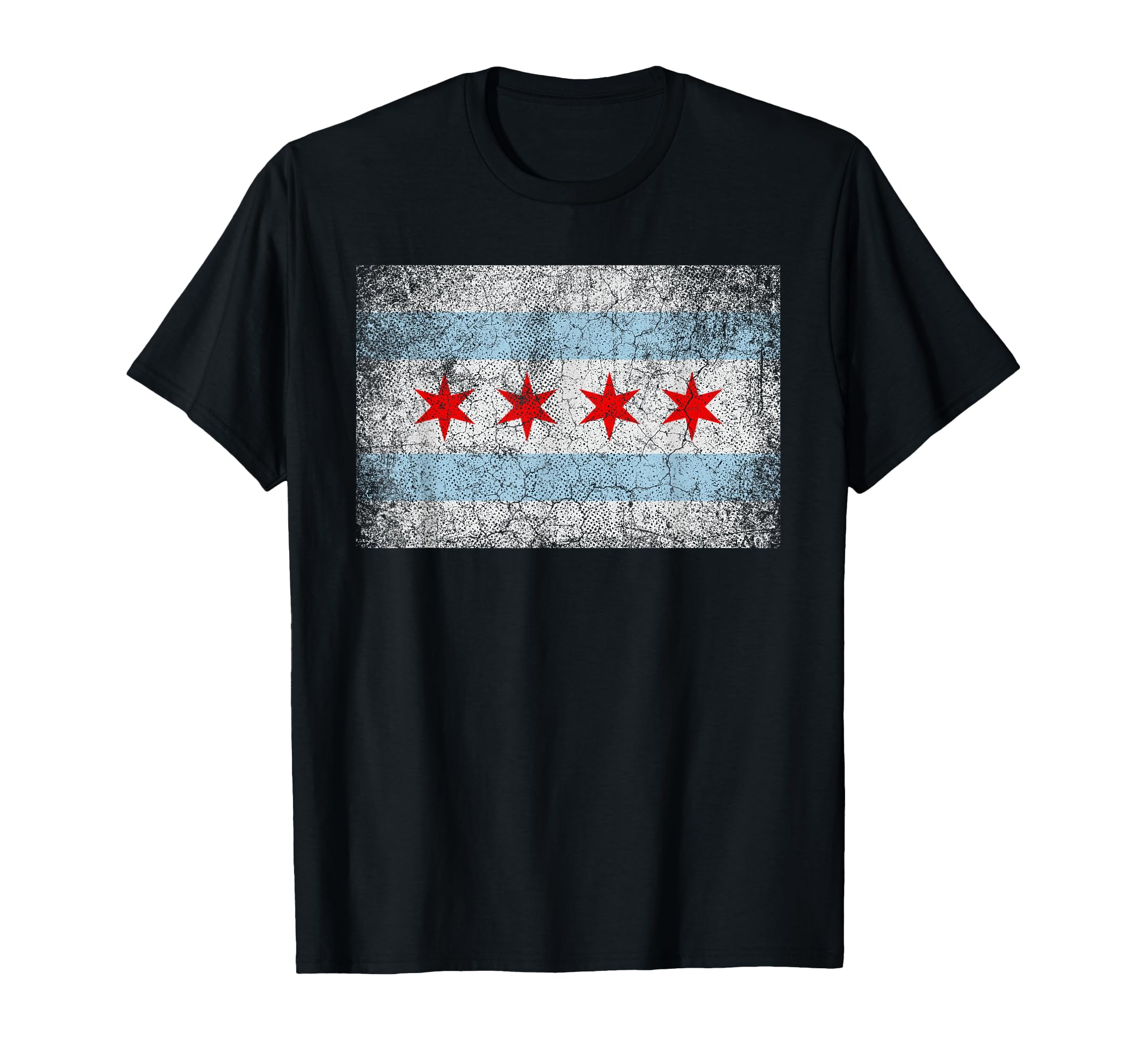 Chicago Flag Distressed Pride T-Shirt - Aesthetic Graphic Men Women - T-Shirt, Sweatshirt, Hoodie
