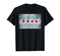 Chicago Flag Distressed Pride Gift T-Shirt - Unique Graphic for Adults - T-Shirt, Sweatshirt, Hoodie