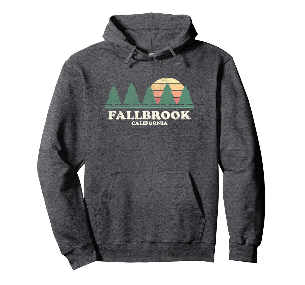 Fallbrook Ca Throwback 70S Hoodie - Fun Novelty Design Men Women - T-Shirt, Sweatshirt, Hoodie