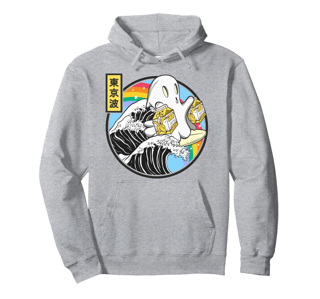 Surfing Ghost Banana Milk Cartons Japan Hoodie - Unique Graphic for Adults - T-Shirt, Sweatshirt, Hoodie