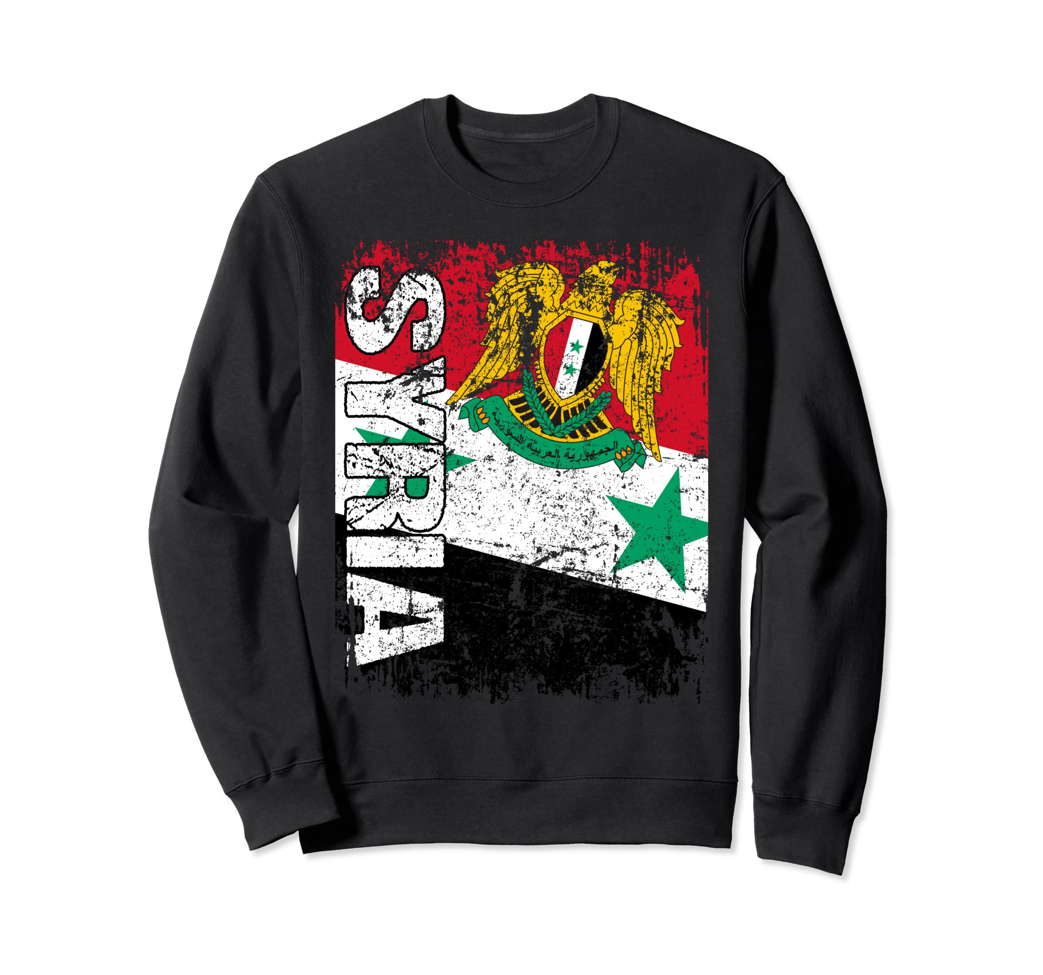 Syria Flag Distressed Syria Sweatshirt - Casual Everyday Wear for Adults - T-Shirt, Sweatshirt, Hoodie